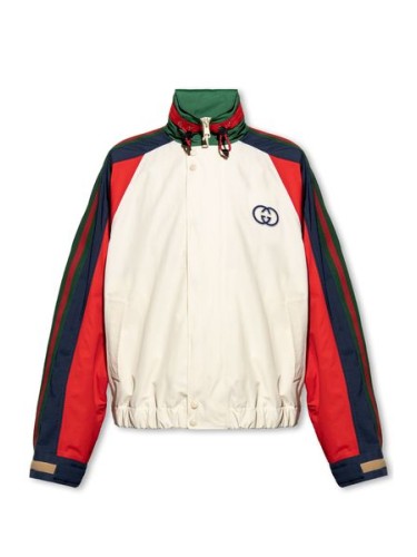 COTTON NYLON JACKET WITH PATCH