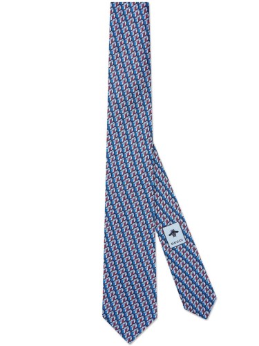 GUCCI VALIGERIA PRINT SILK TIE