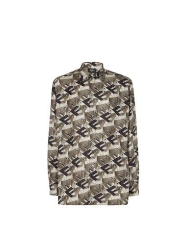 FENDI,CAMICIA SILK FF BLOCKS