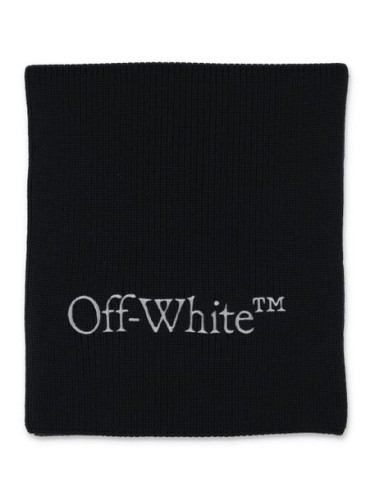 OFF-WHITE,BOOKISH KNIT SCARF