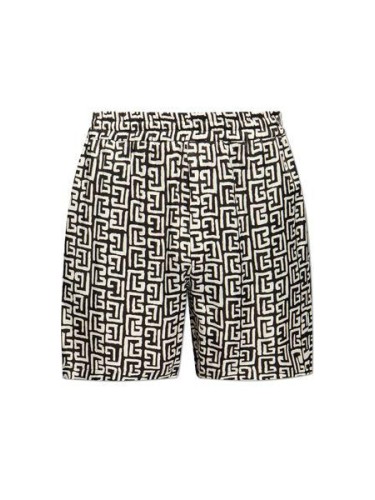 BALMAIN,MONOGRAM PRINT SHORTS