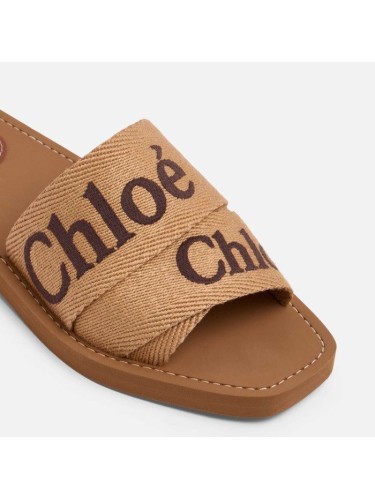 CHLOE,WOODY FLAT MULE