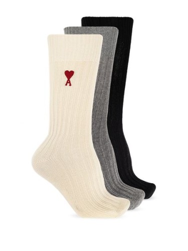 AMI PARIS,THREE PACK ADC SOCKS