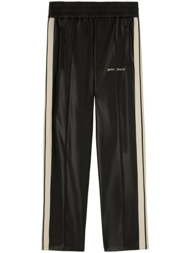 LEATHER EFFECT TRACK PANTS