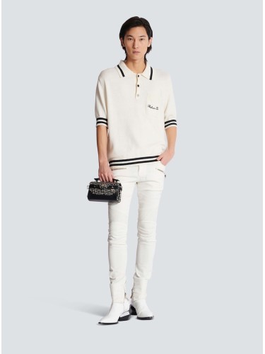 BALMAIN SIGNATURE WOOL POLO