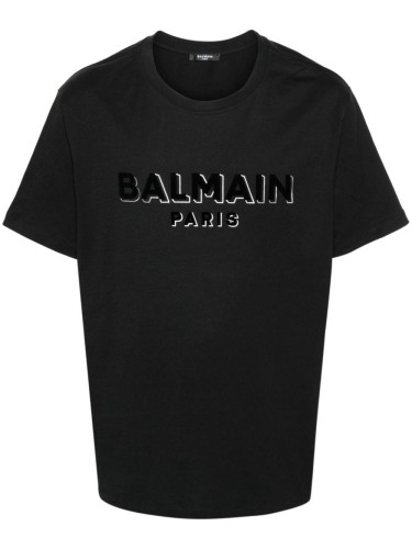 BALMAIN FLOCK & FOIL TSHIRT...