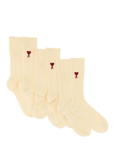 AMI PARIS,THREE PACK ADC SOCKS