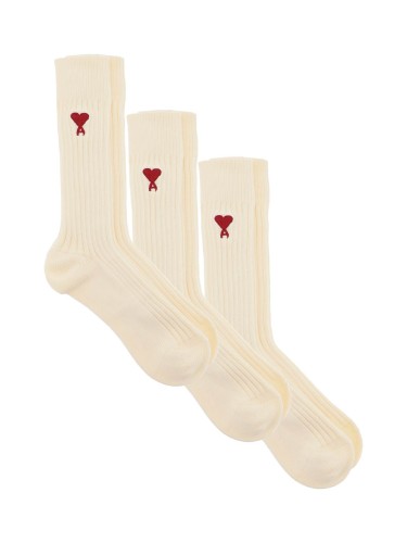 AMI PARIS,THREE PACK ADC SOCKS