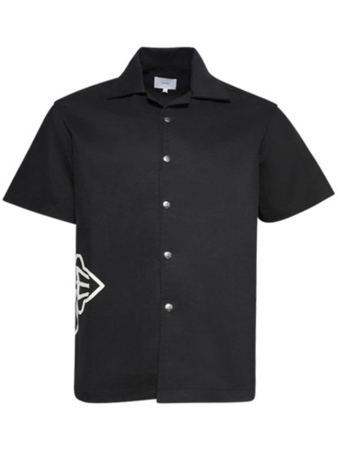 RHUDE,CROSS LOGO SNAP SHIRT