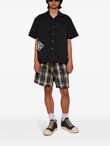 RHUDE,CROSS LOGO SNAP SHIRT