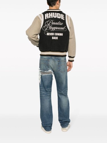 WASHED CANVAS VARSITY JACKET