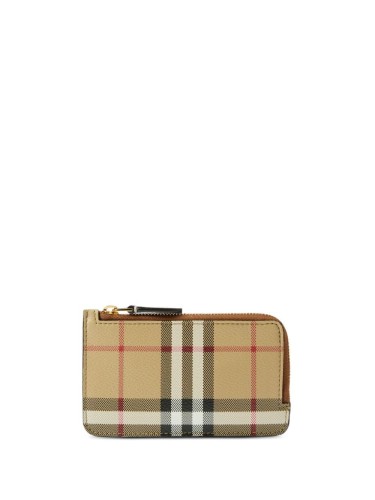 BURBERRY,CHECK ZIP CARD CASE