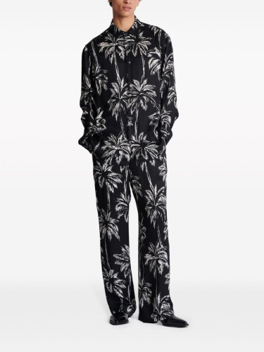 BALMAIN,PALM PRINT SATIN SHIRT