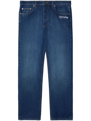 OFF-WHITE,SCRIPT TAPERED JEANS