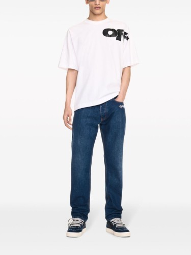 OFF-WHITE,SCRIPT TAPERED JEANS