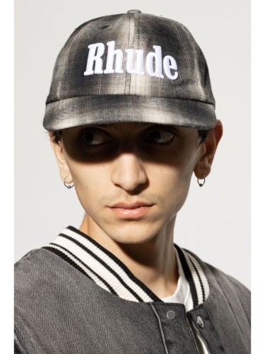 RHUDE,LOGO FLANNEL 6-PANEL HAT