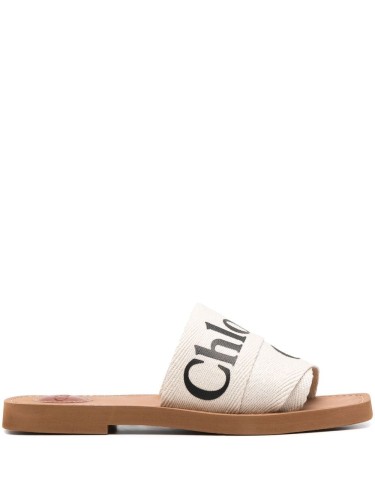 CHLOE,WOODY FLAT MULE