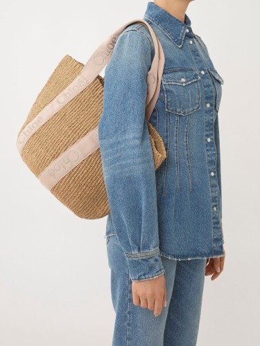 CHLOE,LARGE WOODY BASKET BAG