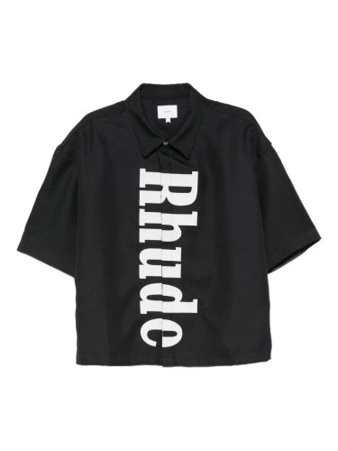 RHUDE,CENTER LOGO BUTTON UP...