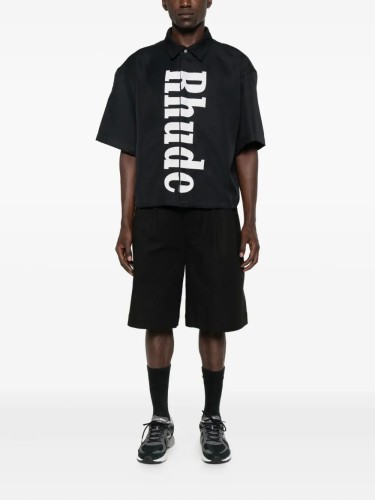 RHUDE,CENTER LOGO BUTTON UP...