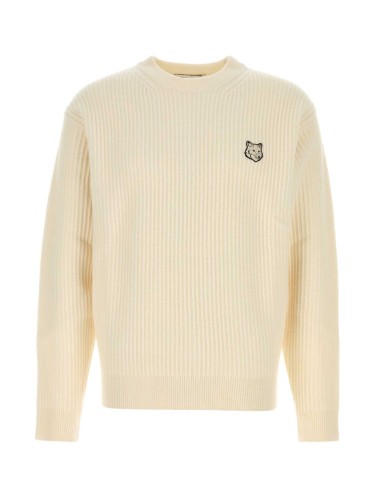 FOX HEAD WOOL RIBBED JUMPER