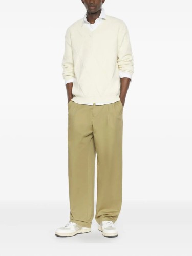 TEXTURED WOOL ARGYLE JUMPER