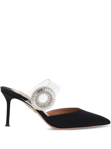 AQUAZZURA,CRYSTAL HOOP MULE 75