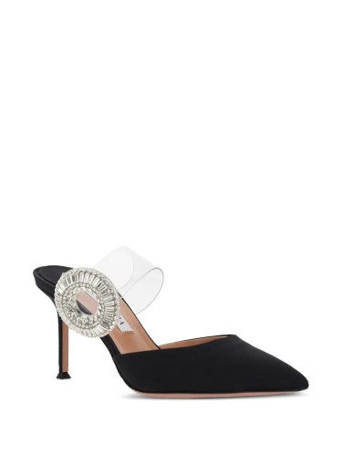 AQUAZZURA,CRYSTAL HOOP MULE 75