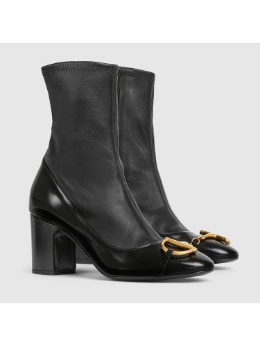 LEATHER UPPER AND SOLE BOOTIE